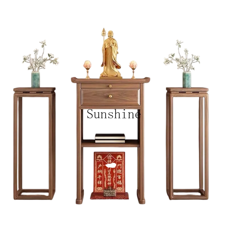 Solid wood rack new Chinese entrance table modern simple light luxury entrance hall cabinet living room