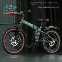 FJ Classic Aluminum Alloy Children's Bicycle Big Boy Mountain Bicycle Lightweight Folding Bicycle Youth Variable Speed Bicycle