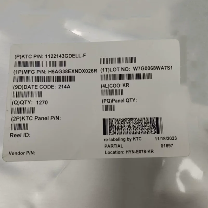 

H5AG38EXNDX026R (1 шт.) 8 ГБ 1Gx8 DDR4 SDRAM 3200 Мбит/с FBGA 1.2 В Новая оригинальная микросхема в наличии, быстрая доставка