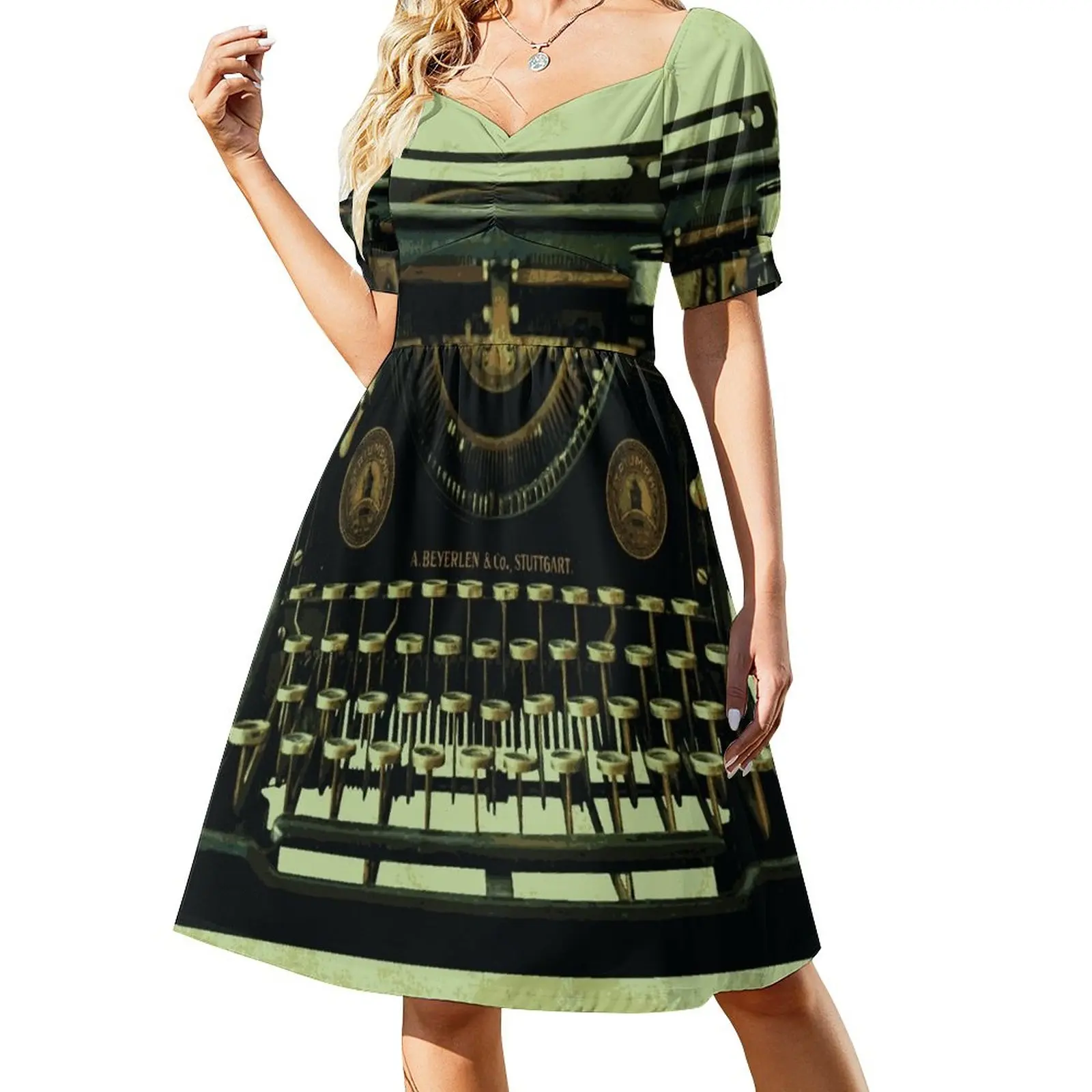 

VINTAGE TYPEWRITER Pop Art Sleeveless Dress luxury women's party dress evening prom dress women summer 2023 Casual dresses