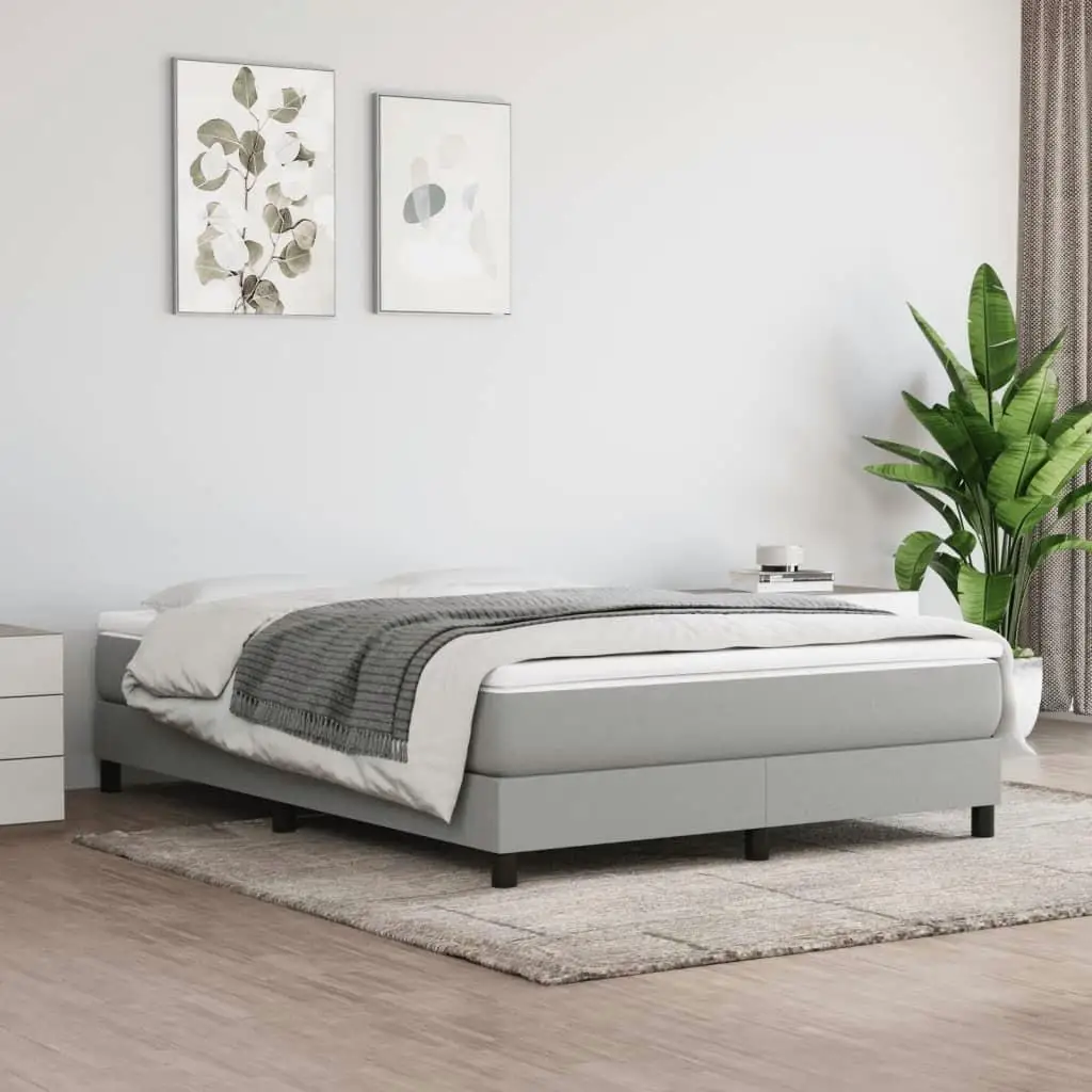 Light Gray Full Fabric Bed Frame (Mattress Not Included) - US Shipping Only