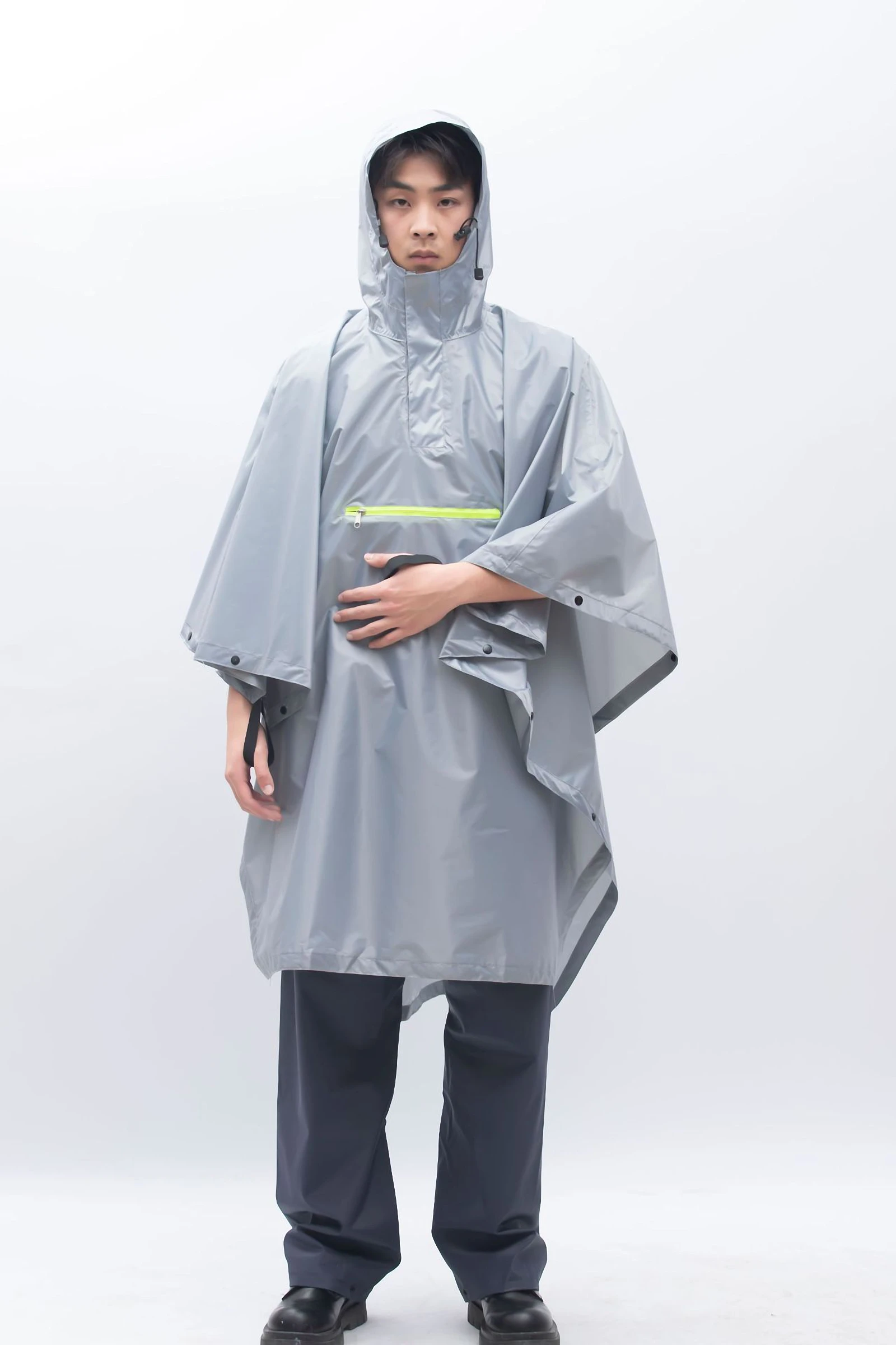 JQJK Rain Cape Adult Men Women Foldable Outdoor Rain Poncho for Hiking Bicycle Festival Polyester Poncho Waterproof Raincoat