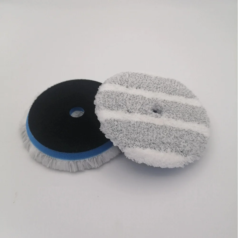 5 Inch Striped Microfiber Polishing Disc Hook & Loop Buffing Pad For DA Polisher Car Paint Detailing Waxing Tool