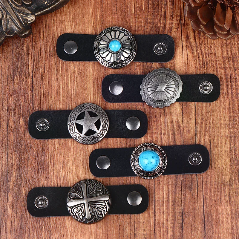 Western-Style Scarf Clips Silk Ring Neckwear Slide Fastener And Securing Loop Versatile Vintage Decorative Accessories For Men