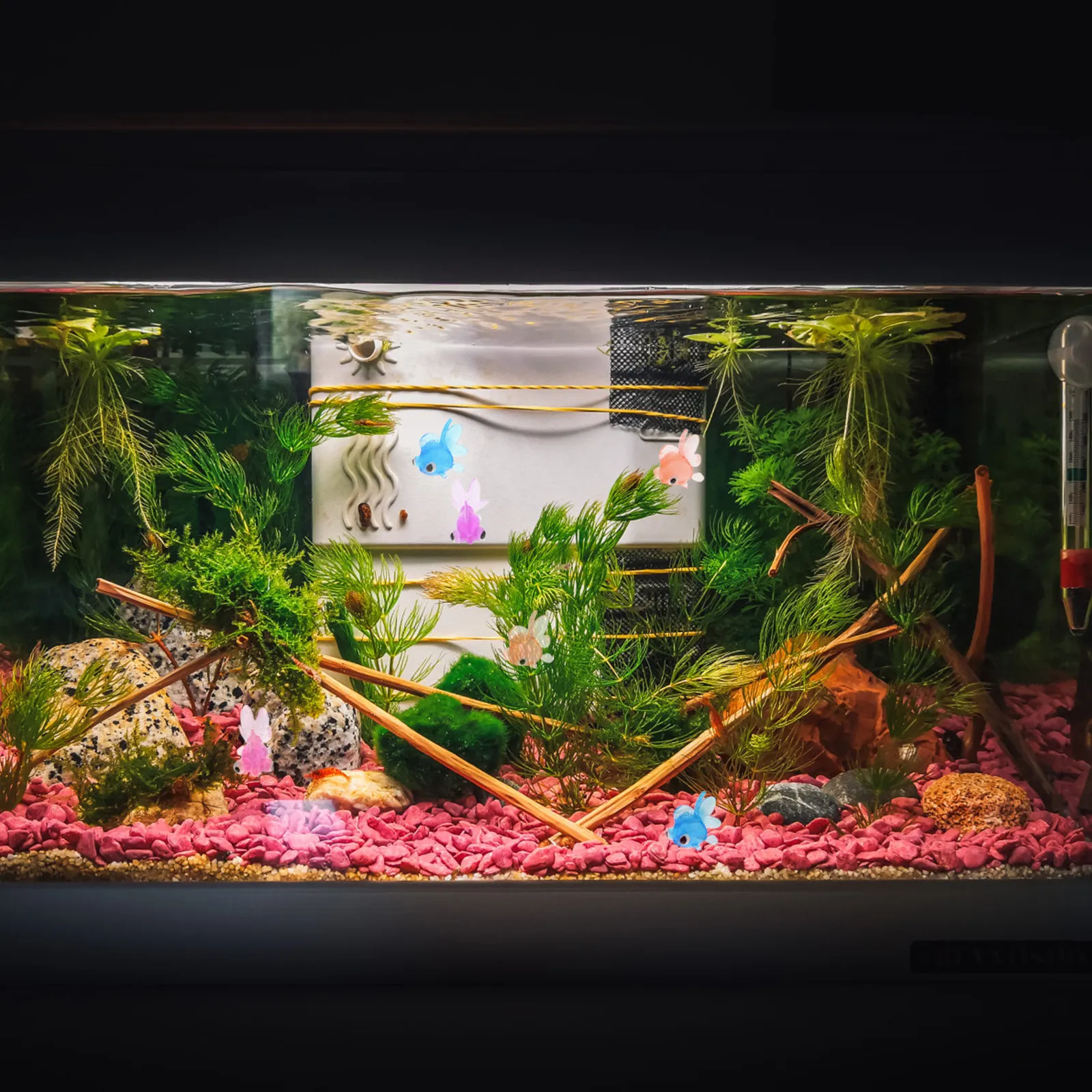 20Pcs Simulation Goldfish Floating Decoration Lifelike Aquarium Ornaments Kids Bath Fishing Plaything Cartoon Baby Bathing Gift
