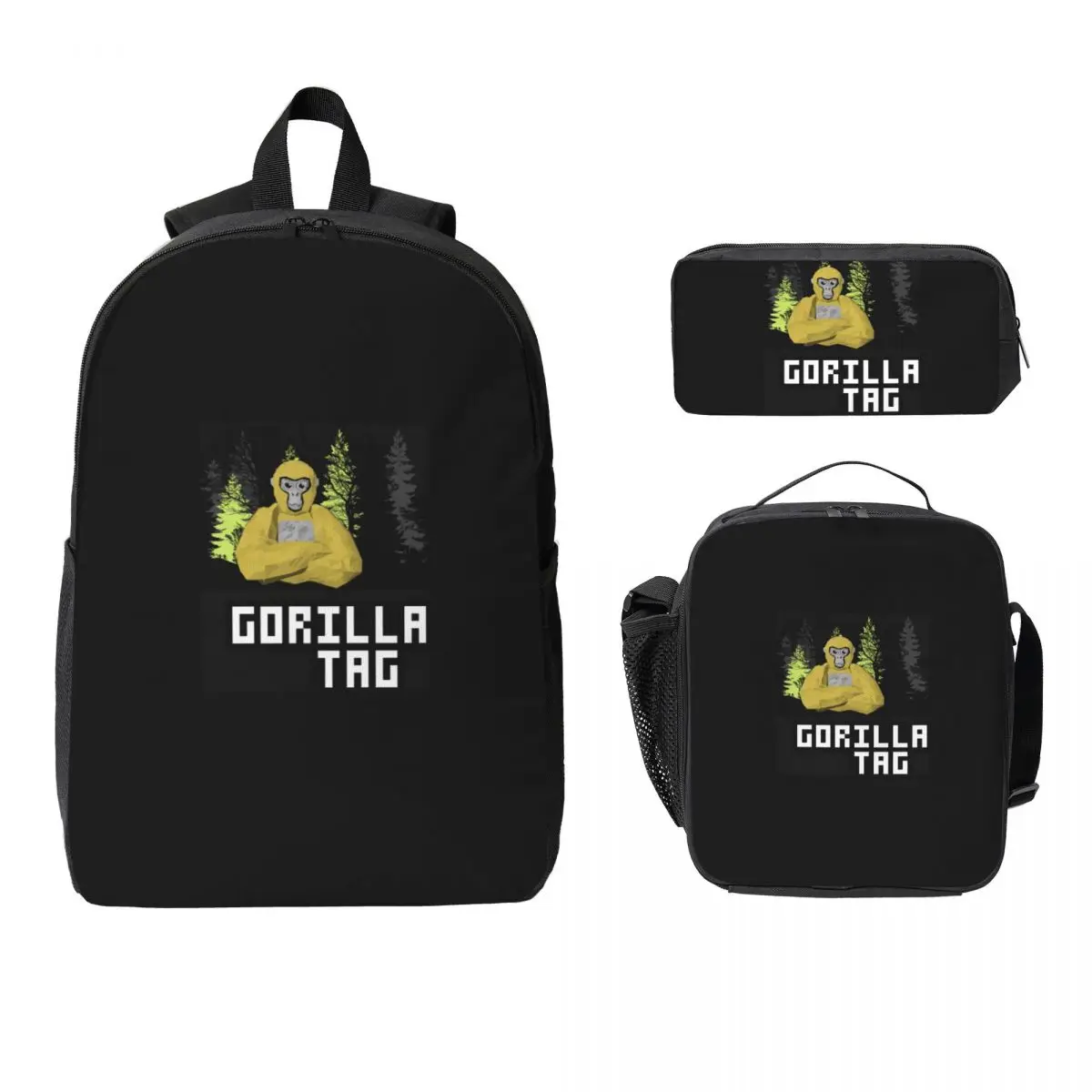 

Gorilla Tag Pfp Maker Gorilla Tag Junggle Gorilla Backpack Student BookBag School Bag 3ps Insulated Lunch Bag Pencil Case