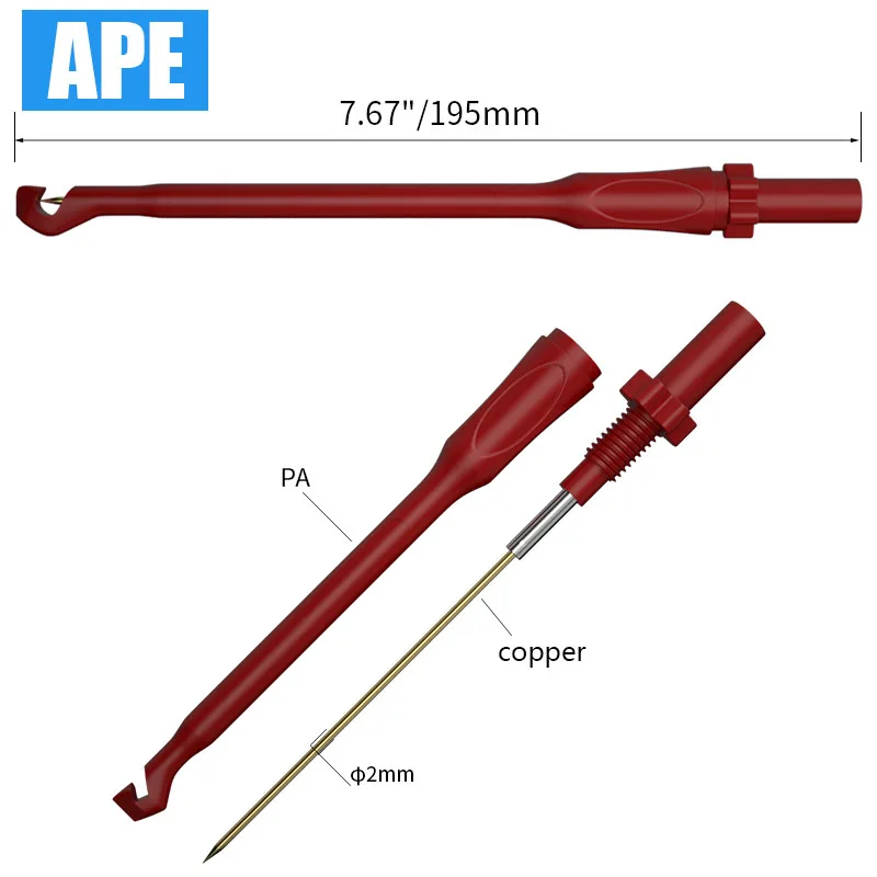 Kit di puntali per multimetro automobilistico con sonde per forature con Clip per Piercing a filo Set di cavi per Test di estensione con spina a