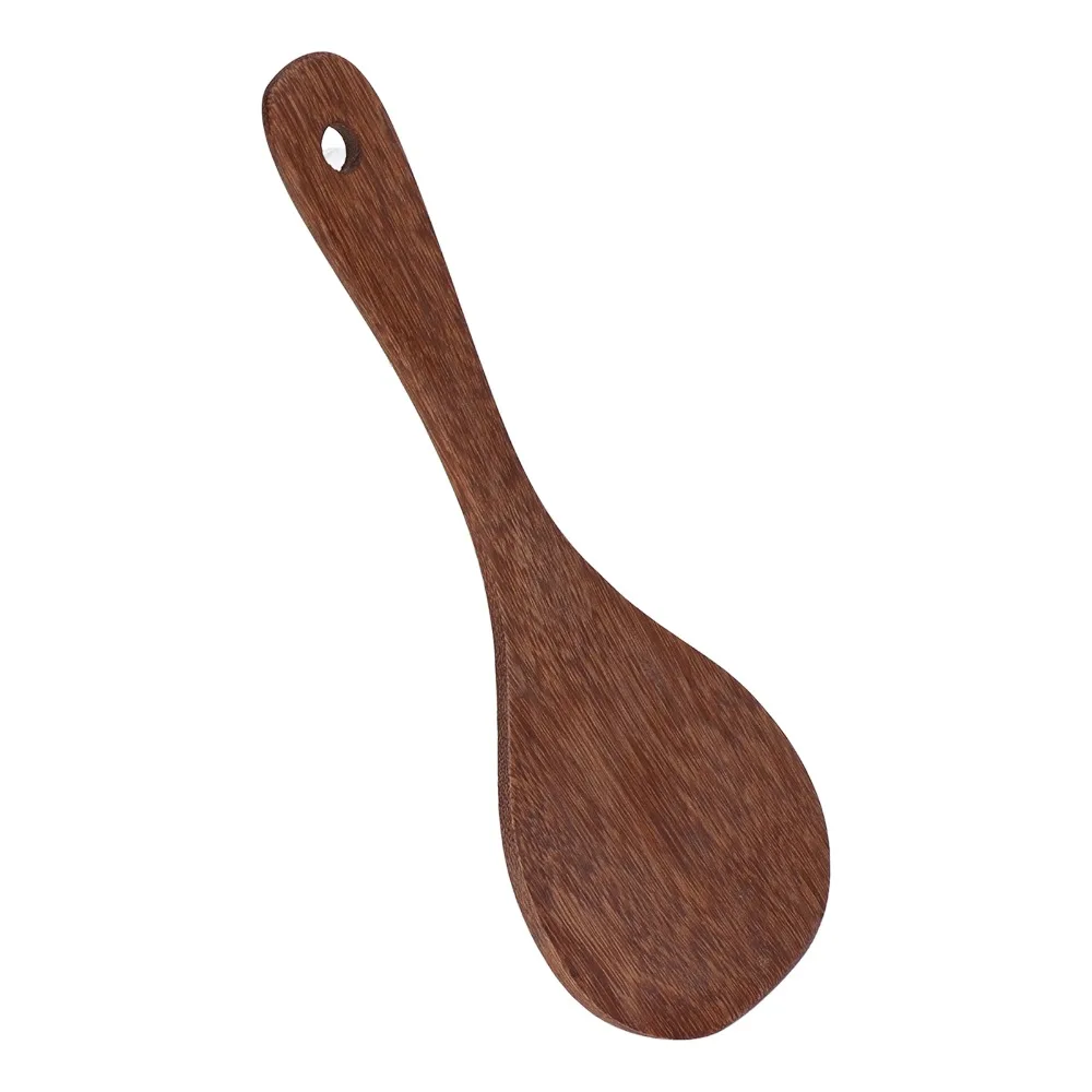 2 Pcs Solid Wood Cooking Spatula Smooth Burr-free Wide Flat Spade Head Rice Paddle Long Handle Lightweight Cooking Utensil