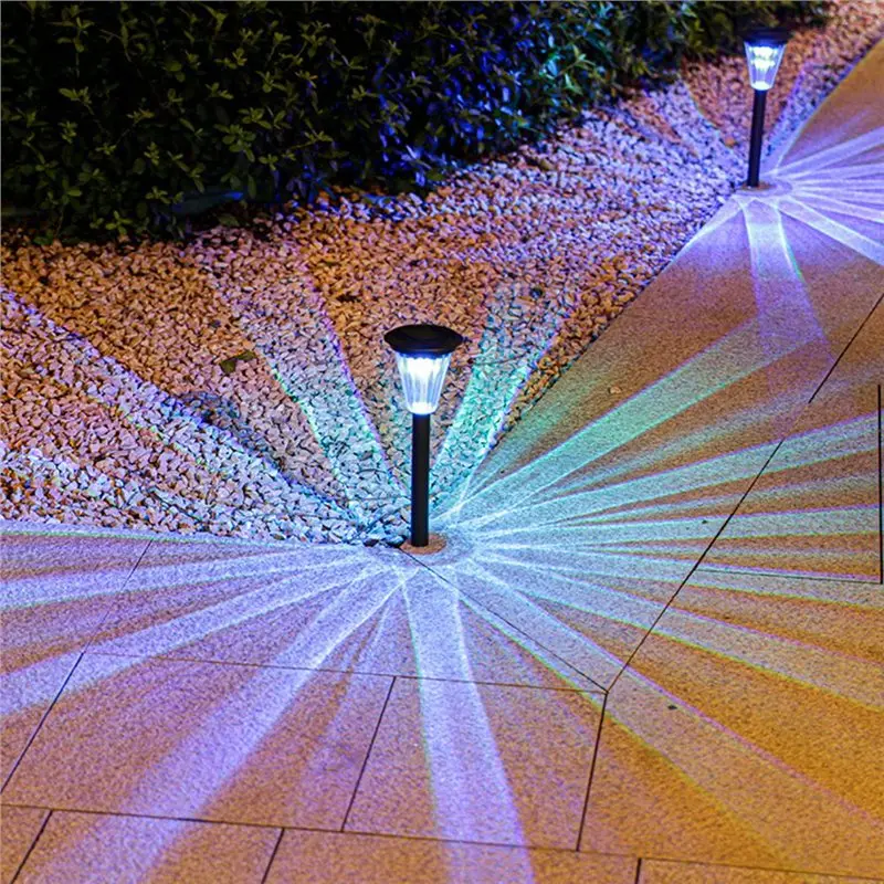 ABMR-Solar Lamp Garden Lamp LED Colored Light 3 Pieces Saving Waterproof Stainless Steel Perfect Suitable For Patio, Lawn
