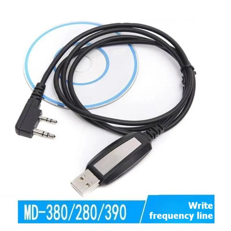 X64A-USB Programming Cable For MD-UV280 MD-UV380 MD-UV390 With Compact Disc For Walkie Talkie Ham Radio Enthusiasts