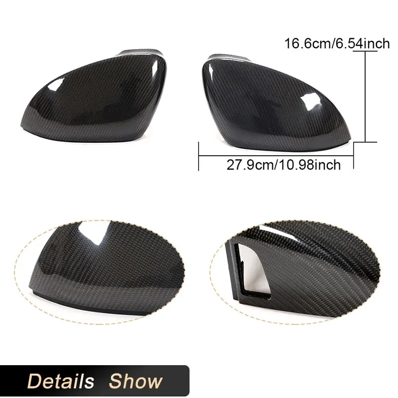 Car Rearview Mirror Cover  for VW Golf 8 MK8 R GTI R-Line 2021 Carbon Fiber Racing Mirror Caps Shell With Side Assit Body Kits