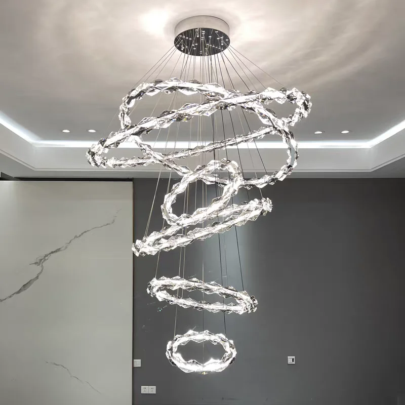 

Modern Circular Crystal Light Luxurious for Living Room Creative Designer High-end Villa Restaurant Bedroom Decor Ceiling Lamp