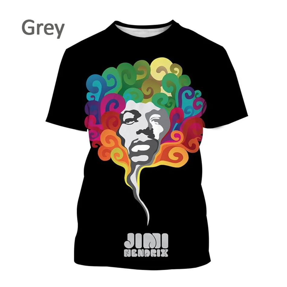 Summer Men Women Fashion 3D T-Shirt Hip Hop Singer Guitar Rocker Jimi Hendrix Print T Shirt Children Short Sleeve Casual Tshirts