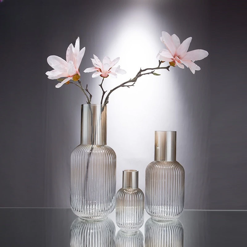 

Glass vase gradual change transparent advanced sense flower arrangement home ornament