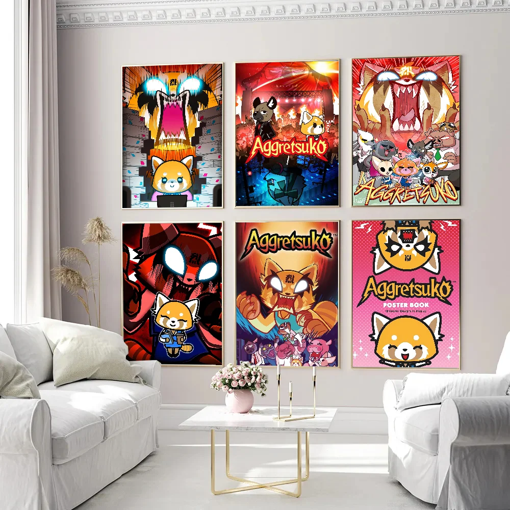 Cartoon Aggretsuko Cool Classic Movie Posters HD Quality Poster Wall Art Painting Study Nordic Home Decor