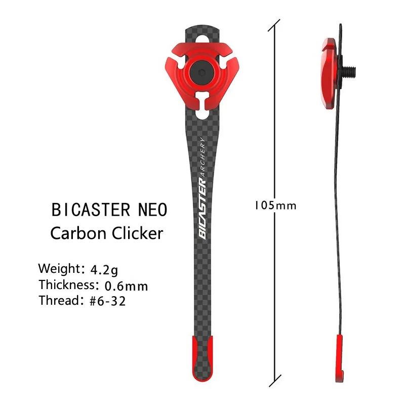 BICASTER Archery Carbon Clicker NEO Accessories  Thickness 0.6mm + G1 Clicker Bracket Recurve Arrow Bow For Hunting