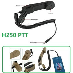 H-250 Tactical Ptt Handheld Speaker Microphone Ptt Mobile Phone 3.5mm Plug Tactical H250 Ptt for Apple HWAHUI Etc