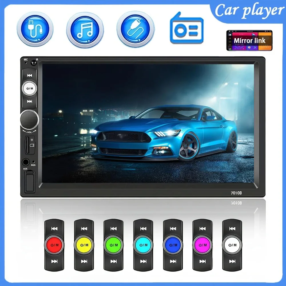 

2 Din 7 inch Car Radio MP5 Player For Universal Support Mirror Link AUX-In Back-up Camera BT FM TF carplay+auto