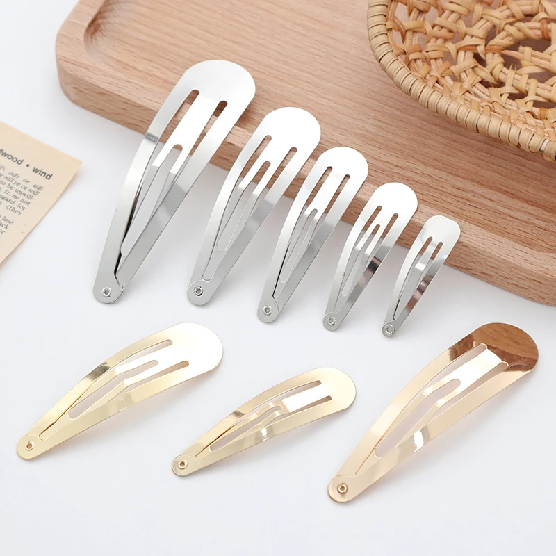 Pinzas para el pelo de aleación básicas para mujer, horquillas BB, pasadores, accesorios para el cabello de moda, forma de gota de agua, plata, oro,