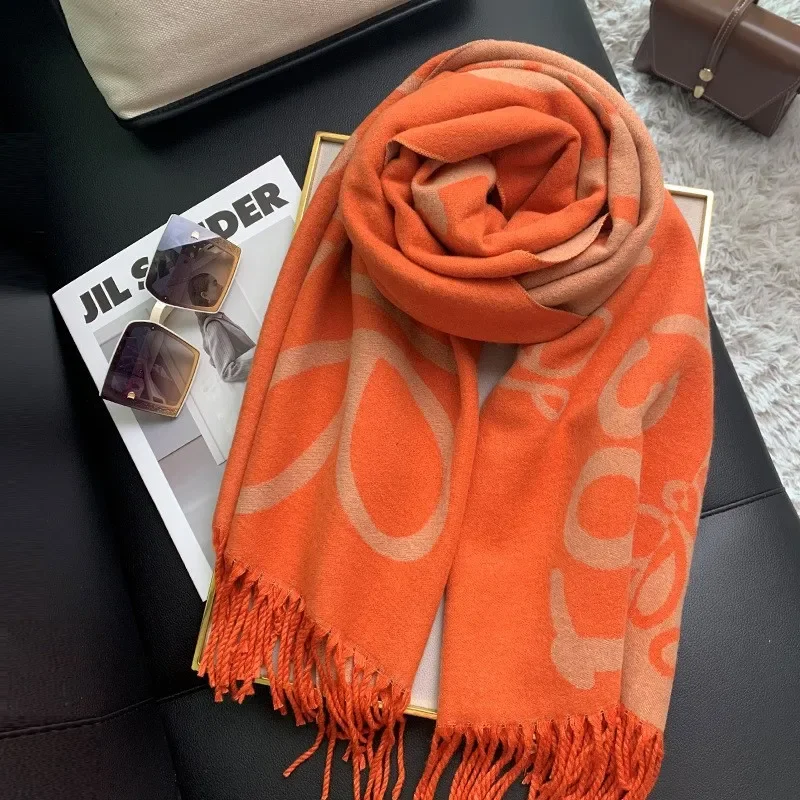 2025 New Europe Version Fashion Hair Scarf Senior Sense Office Thick Warm Shawl for Women Both Casual and Versatile Bib