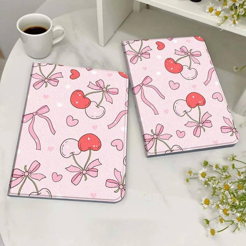

Cartoon Cherry Bow Heart Case For Honor MagicPad MatePad M5 8 9 2 3 10 12 X V7 V8 X8 X9 V9 GT X9a GT2 S Air Pro Tablet
