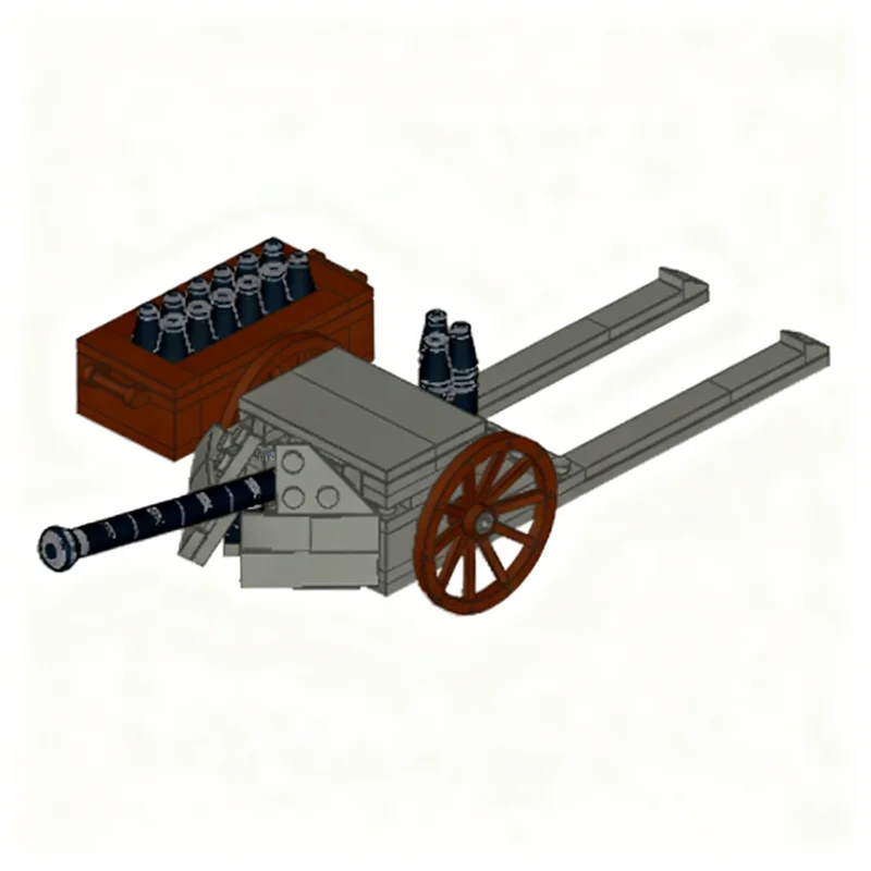 147pcs MOC 독일 포병 모델 블록 건축 DIY 크리스마스 선물 조립 창의적 아이디어 교육용 장난감 블록