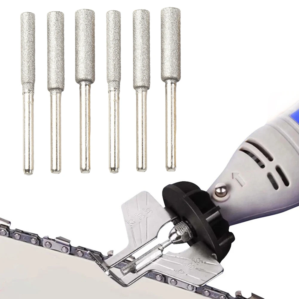 6Pcs 실버 전기 톱 샤프너 4mm 4.8mm 5.5mm 버 연마 연마 3mm 슈렁크 샤프너 조각 연삭 도구