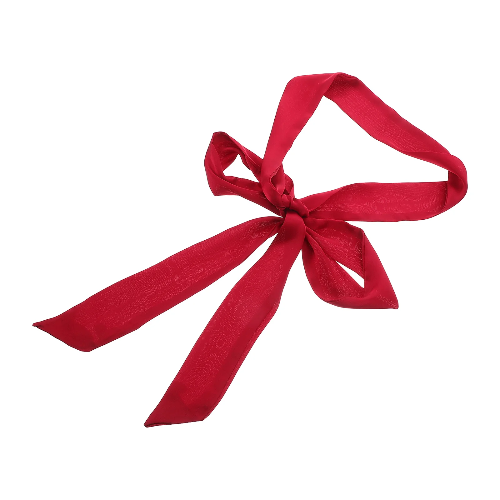 

Pure Color Silk Scarf Long Thin Lightweight Synthetic Fiber Versatile Women Fashion Accessory Neck Belt Handbag Wrap Ribbon