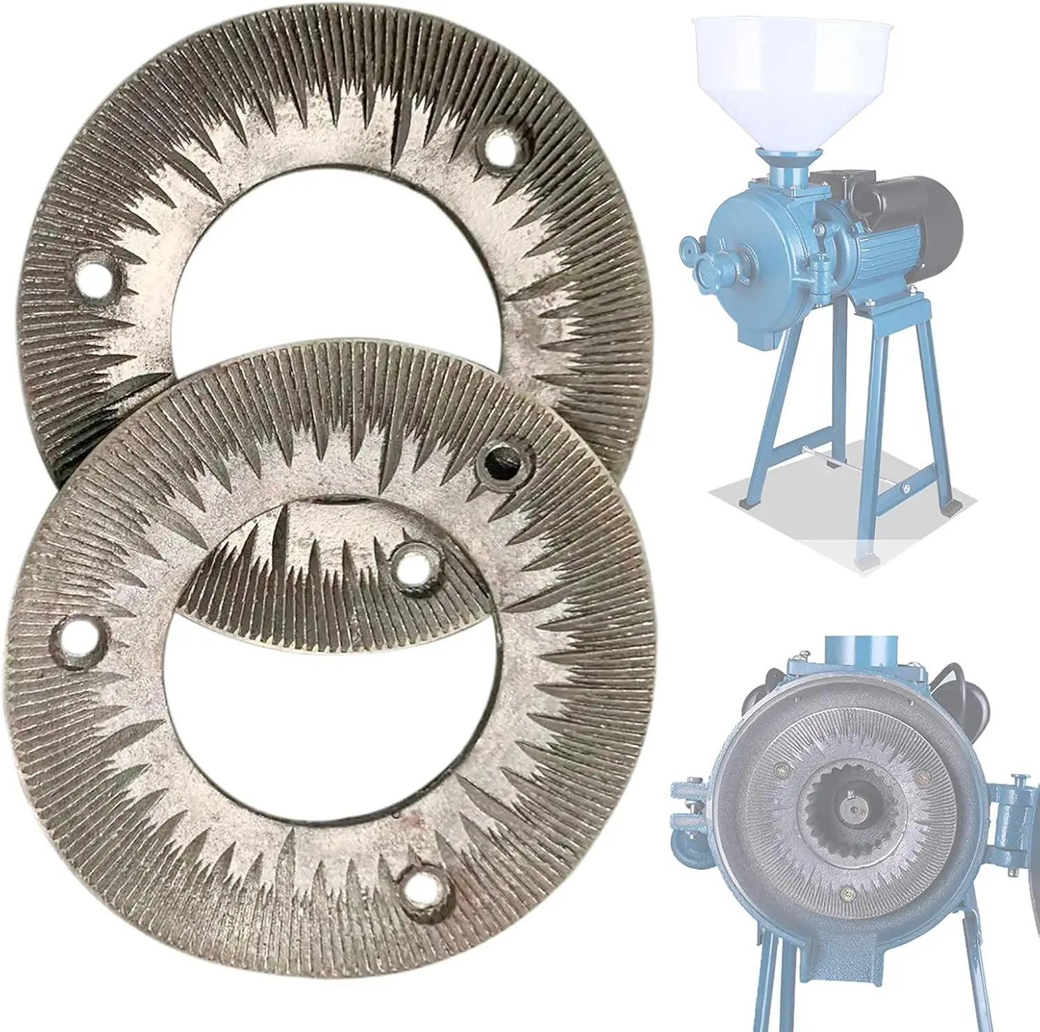 2Pcs Grinding Sheets for 3000W 110V Electric Grain Mill, Dry Grain Grinding Machine Plates Fit Heavy Duty Grain Grinder Machine