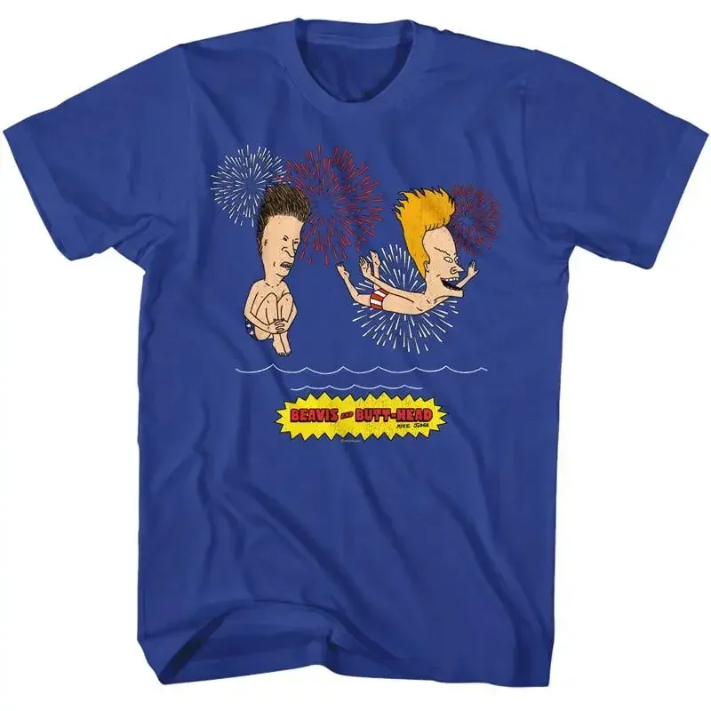Мужская футболка MTV Beavis And Butthead Firework Swim Cannon Ball Swan Dive