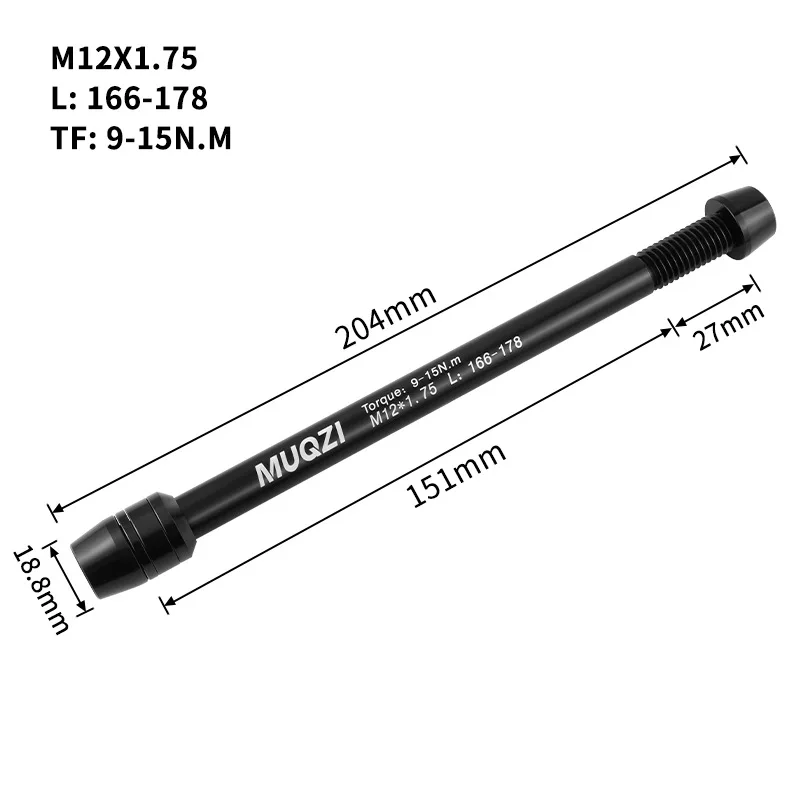 MUQZI Mountain Road Bike Trainer Steckachse Adapter Conversion Kit Welle Fahrrad Räder Schnellspanner M12-1,0/1,5/1,75 – Detail 4