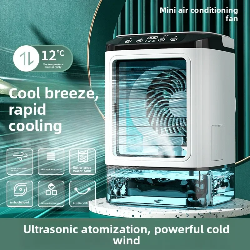 Excellent New Mini Air Conditioning Fan USB Refrigeration Atomization Desktop Cooling Fan Portable Mobile Home Cooling Fan