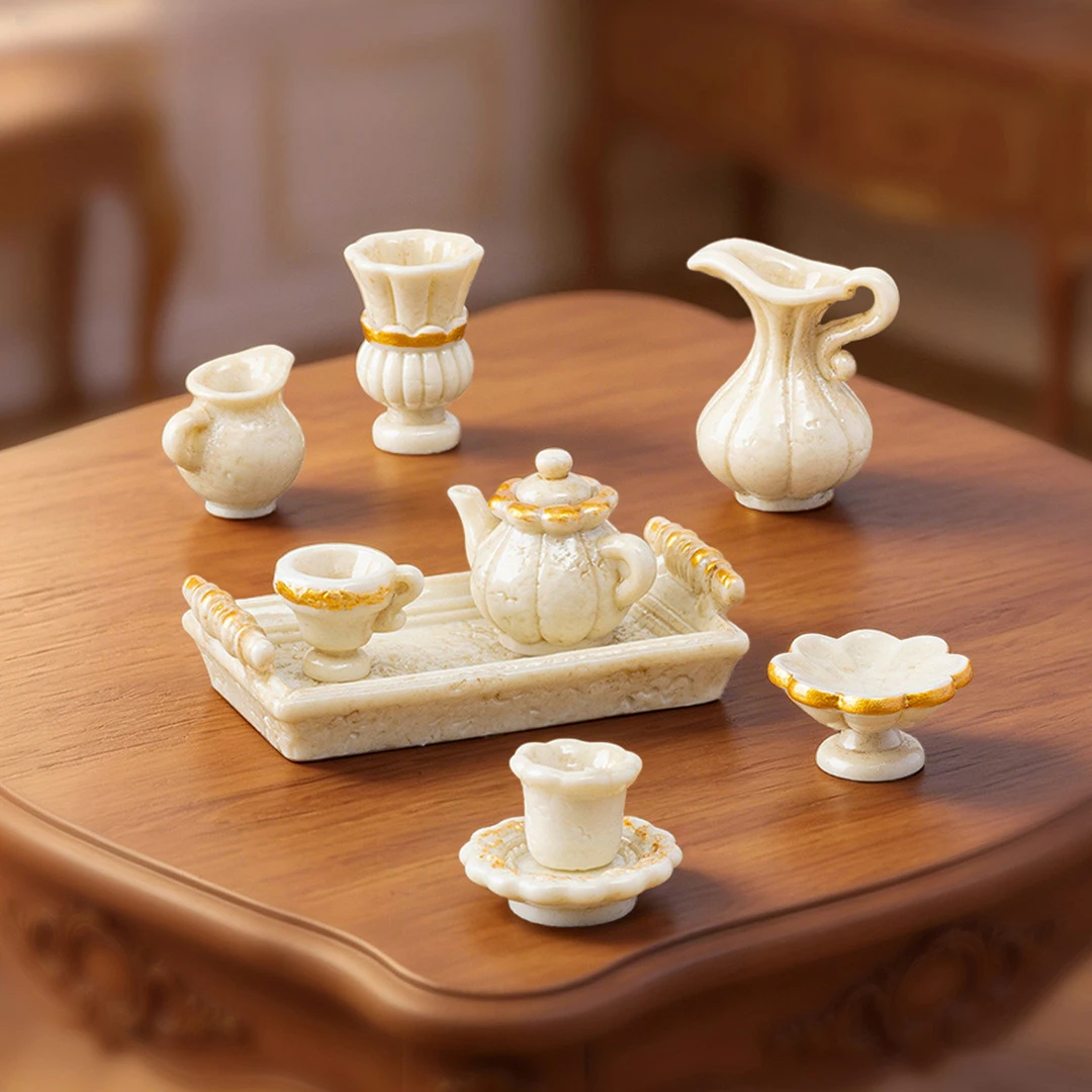 100pcs Cute Simulation Mini Milk Tea Kettle Cup Spoon Series DIY Accessories Accessories Dollhouse Kitchen Decor Miniature Craft