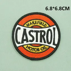 MOTOR OIL embroidered patches with hook backing