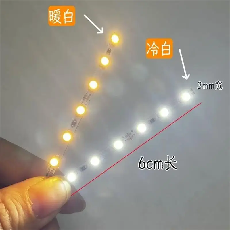 12-18v with adhesive mini light strip model building lighting 6cm led strip warm cold white simulation billboard lighting