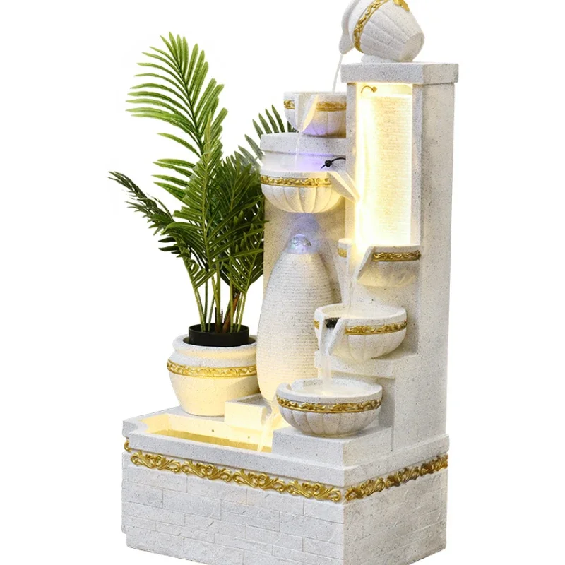 Flowing Fountain Decoration Creative Home, Living Room, Landing Fish Pond Landscape, Balcony, Outdoor Modern Humidifier