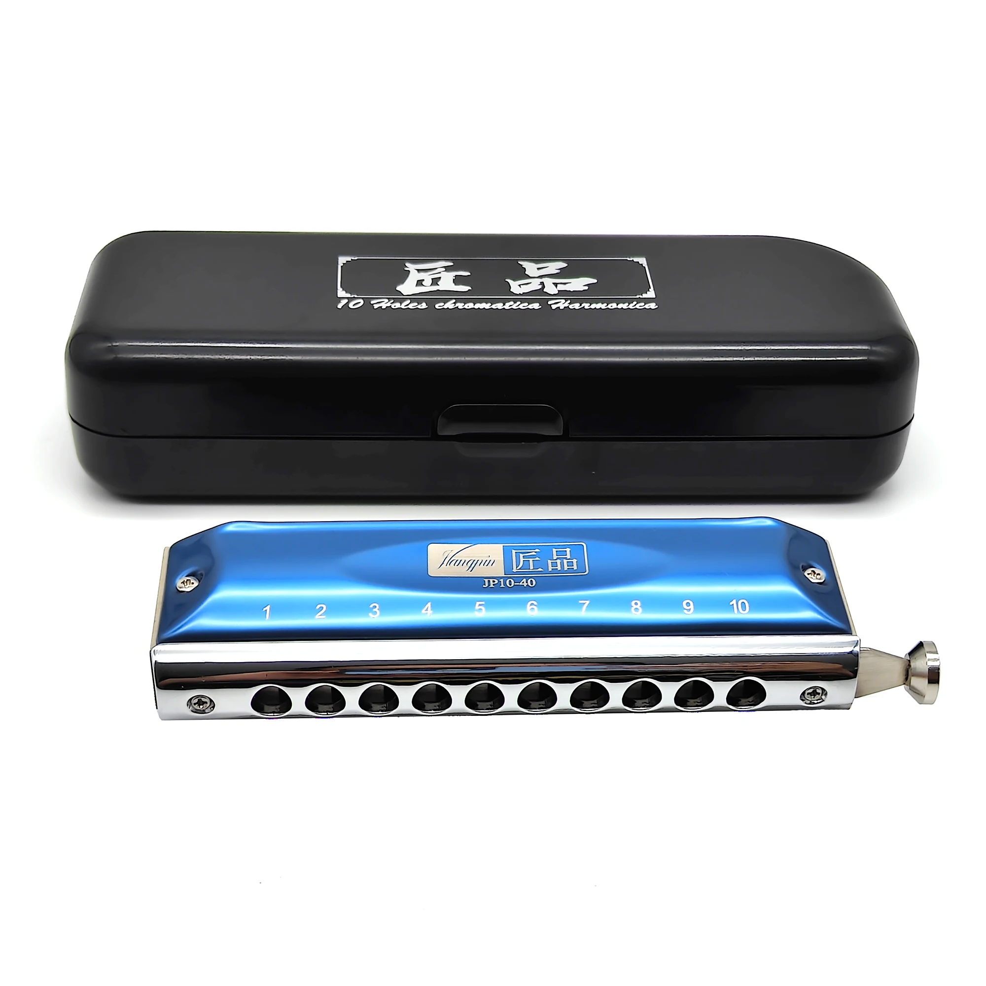 10 Hole Chromatic Harmonica C Key JP10-40 Mouth Organ Professional Performance Harmonica for Children, Beginners, and Students