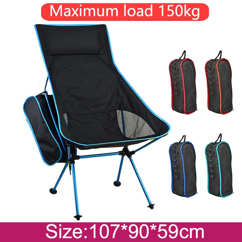 150kg Home Garden Seat Folding Moon Chair Travel Ultralight Beach Chair Portable Outdoor Fishing Footstool Camping Picnic