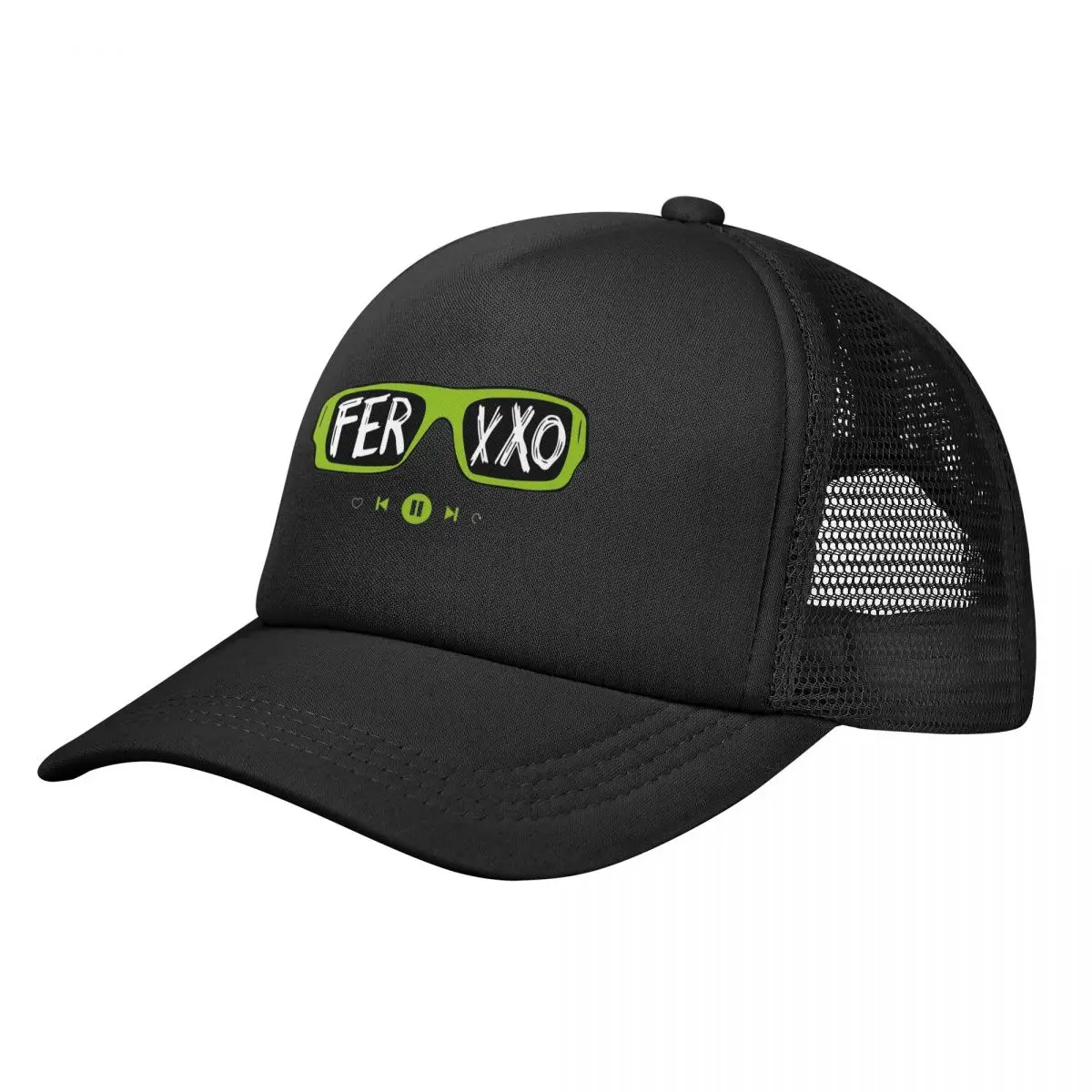 Feid Merch Logo Animated Ferxxo Trucker Hat Men Women Retro Dad Hat Worker Cap Fishing Hat Adjustable Mesh Baseball Cap Washable