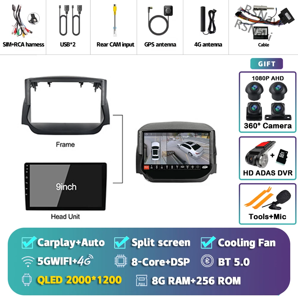 Android 15 Carplay Auto 2 K Scherm Autoradio Multimedia Speler Voor Ford Ecosport 2013-2017 DSP 2din autoradio Stereo Qualcomm