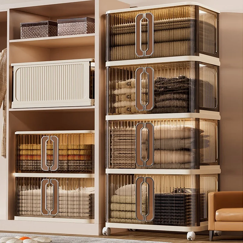 

1Pc Foldableing Storage Cabinet Home Living Room Bedroom Gap Storage Cabinet Bedside Sliding Door Finishing Storage Cabinet