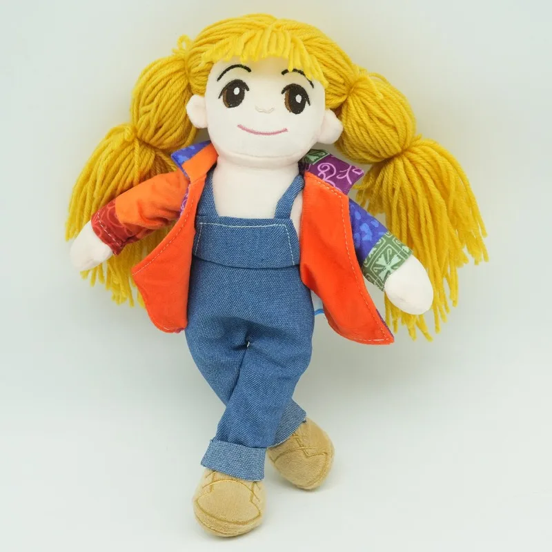 New Little Dolly Plush Doll Handmade Style Rag Doll with Colorful Coat Soft Stuffed Collectible Figure Home Decor Fan Gift
