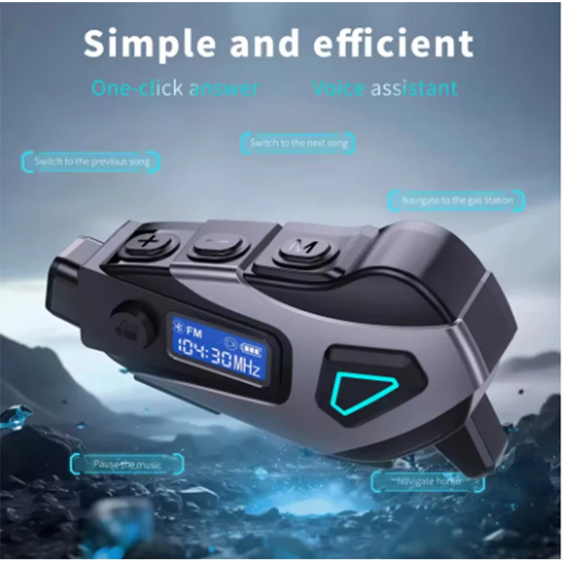 

Waterproof IPX8 Helmet Bluetooth Headset HiFi Sound DVR Record Helmet Headset Noise Cancellation Wireless Motorcycle Intercom