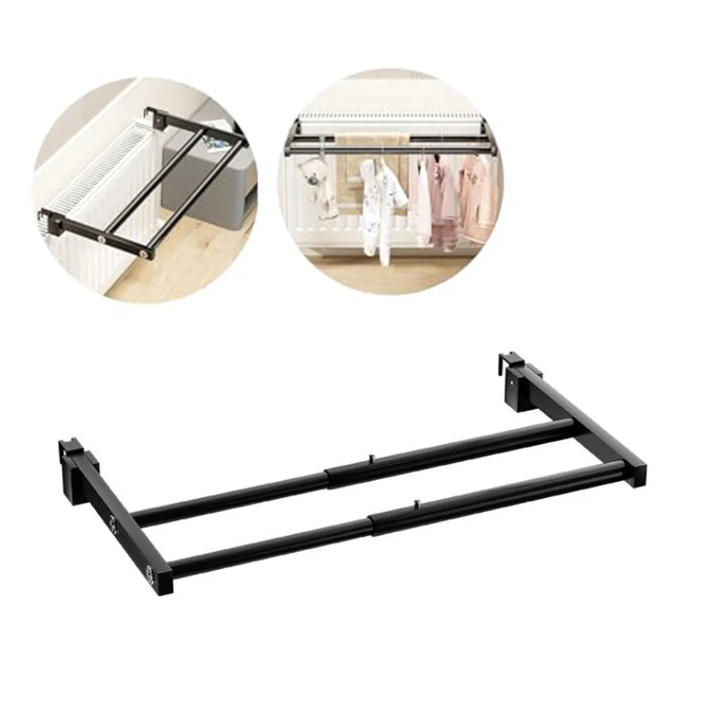

Clothes Drying Solution Radiator Drying Rack Extendable Length Folding Capability Heat-Resistant Metal Organized Storage