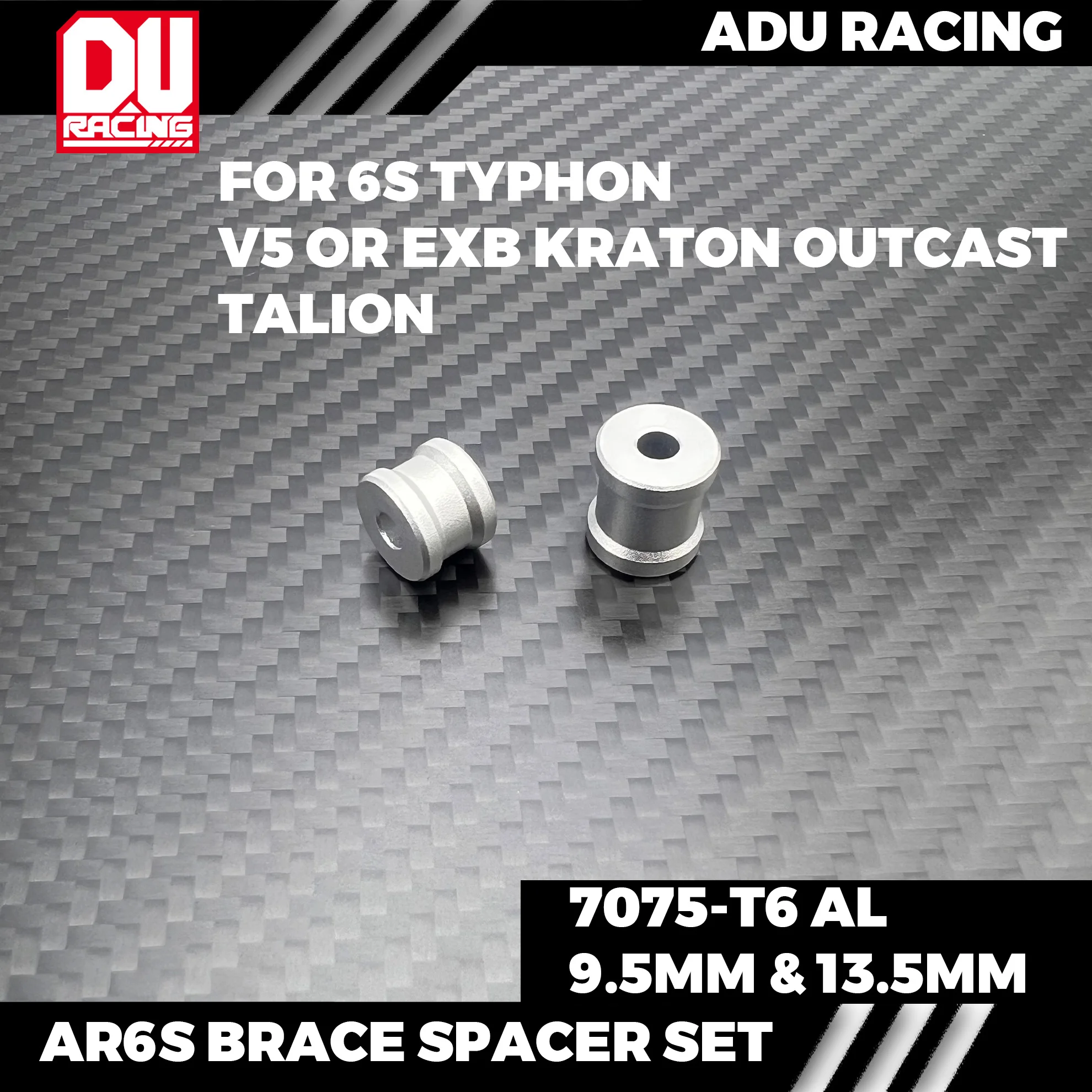 ADU RACING 7075-T6 AL CHASSIS BRACE SPACER SET 9.5 و13.5 لـ 6S OUTCAST KRATON و6S TYPHON TALION ARA320569