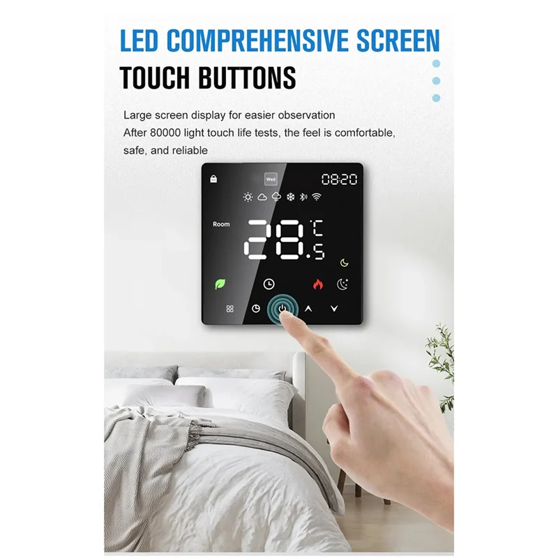 AS95-Tuya Wi-Fi умный термостат электрический подогрев пола водяной нагрев температура пульт дистанционного управления для Google Home Alexa (16A) Du