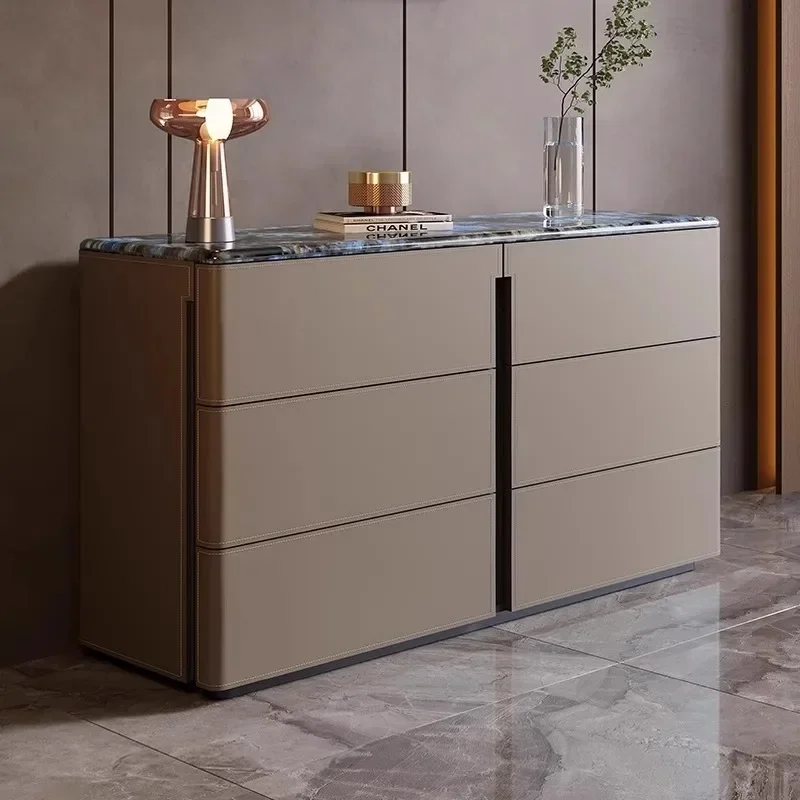 

modern luxury marble saddle leather dining side storage locker Shoerack shoe rack Shoes organizer Crack shelves Dresser Cabinets