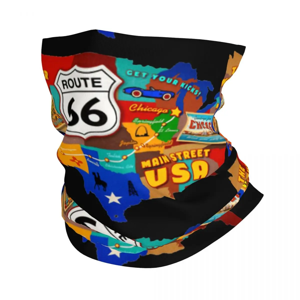 The Mother Road R-Route 66 Bandana Neck Gaiter Motocross Wrap Scarf Running Unisex Adult All Season