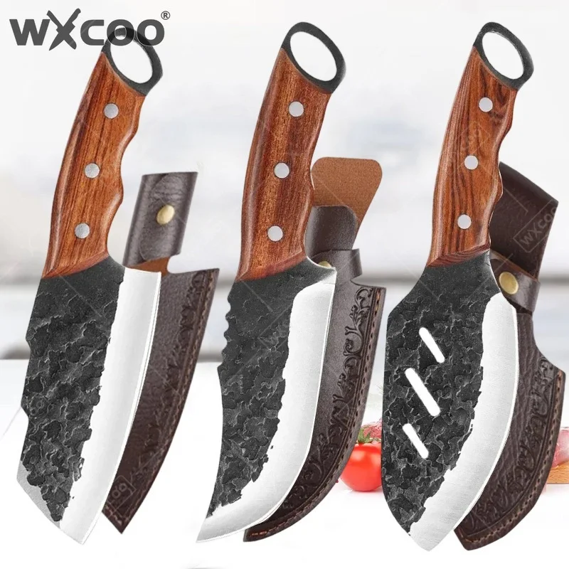 

Кухонный нож WXCOO из нержавеющей стали, профессиональный, ручной ковки, для мяса и обвалки
