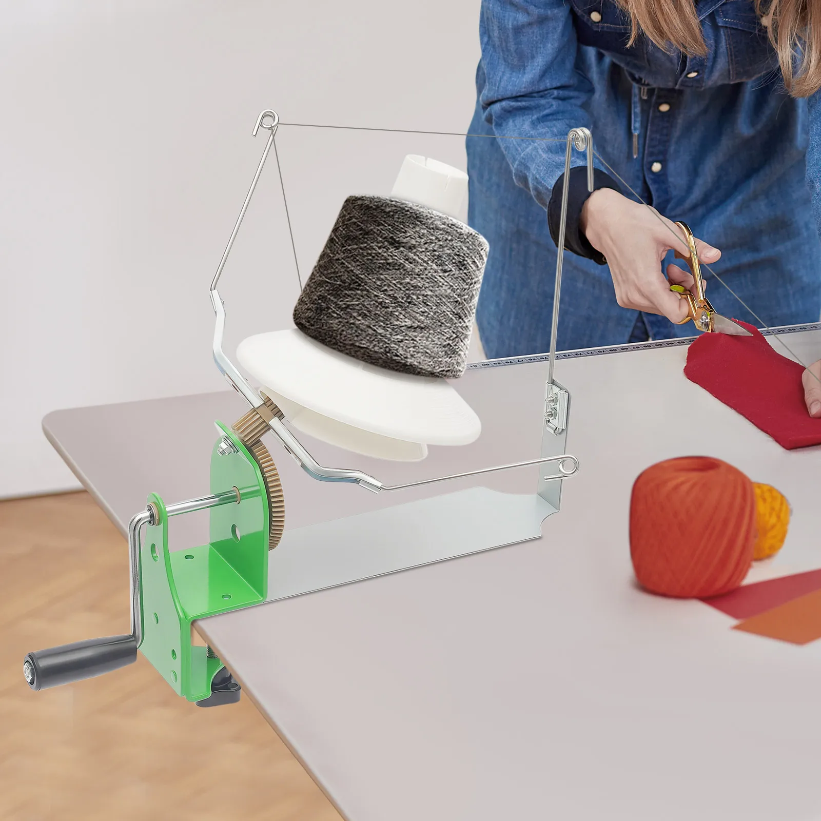 

Professional Wool Ball Winder, Metal and Nylon Yarn Swift Winder, Hand Knitting Crochet Tool for Craft, Yarn Balling Machine